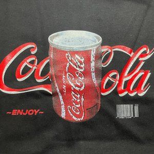New Short Sleeve Casual T-Shirt "Coke Can" Graphic Tee, Black, Unisex, Lg 22.5"
